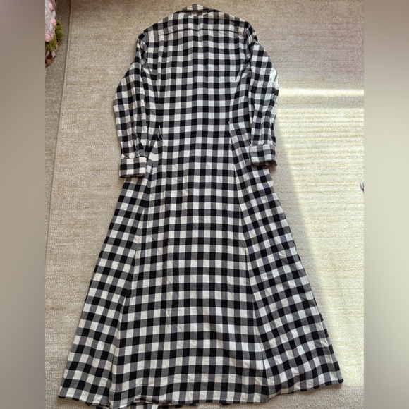 Polo Ralph Lauren Twill Plaid Maxi Dress Flannel Size 4 Peasant Cowgirl Boho - Picture 9 of 15